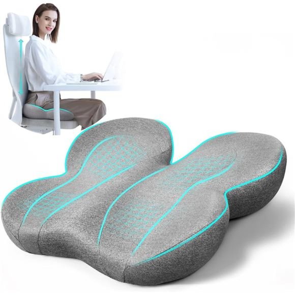 Seat Cushion for Office Chair, Non-Slip Chair Seat Cushions (Grey) - Picture 1 of 7